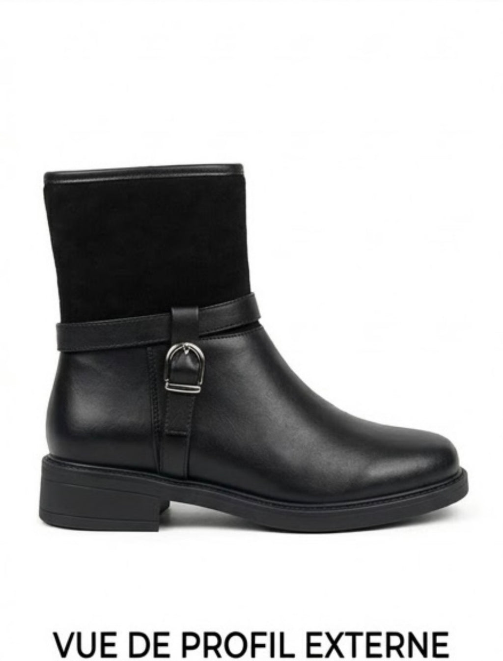 Bottines Bi-Matière à Boucle Élégante
