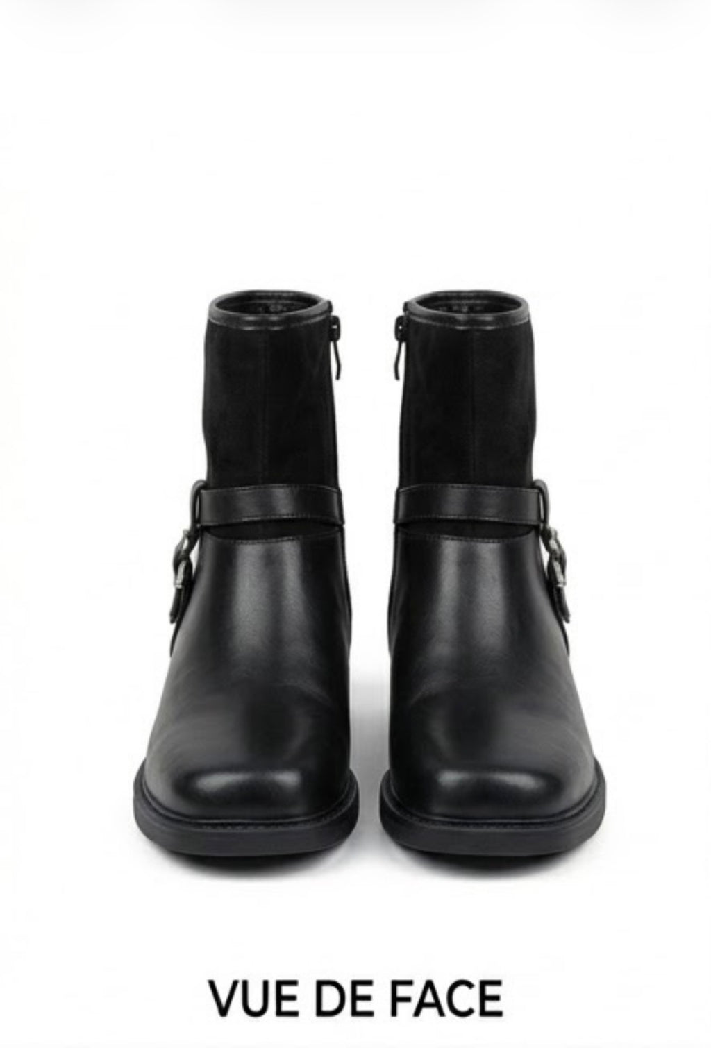 Bottines Bi-Matière à Boucle Élégante