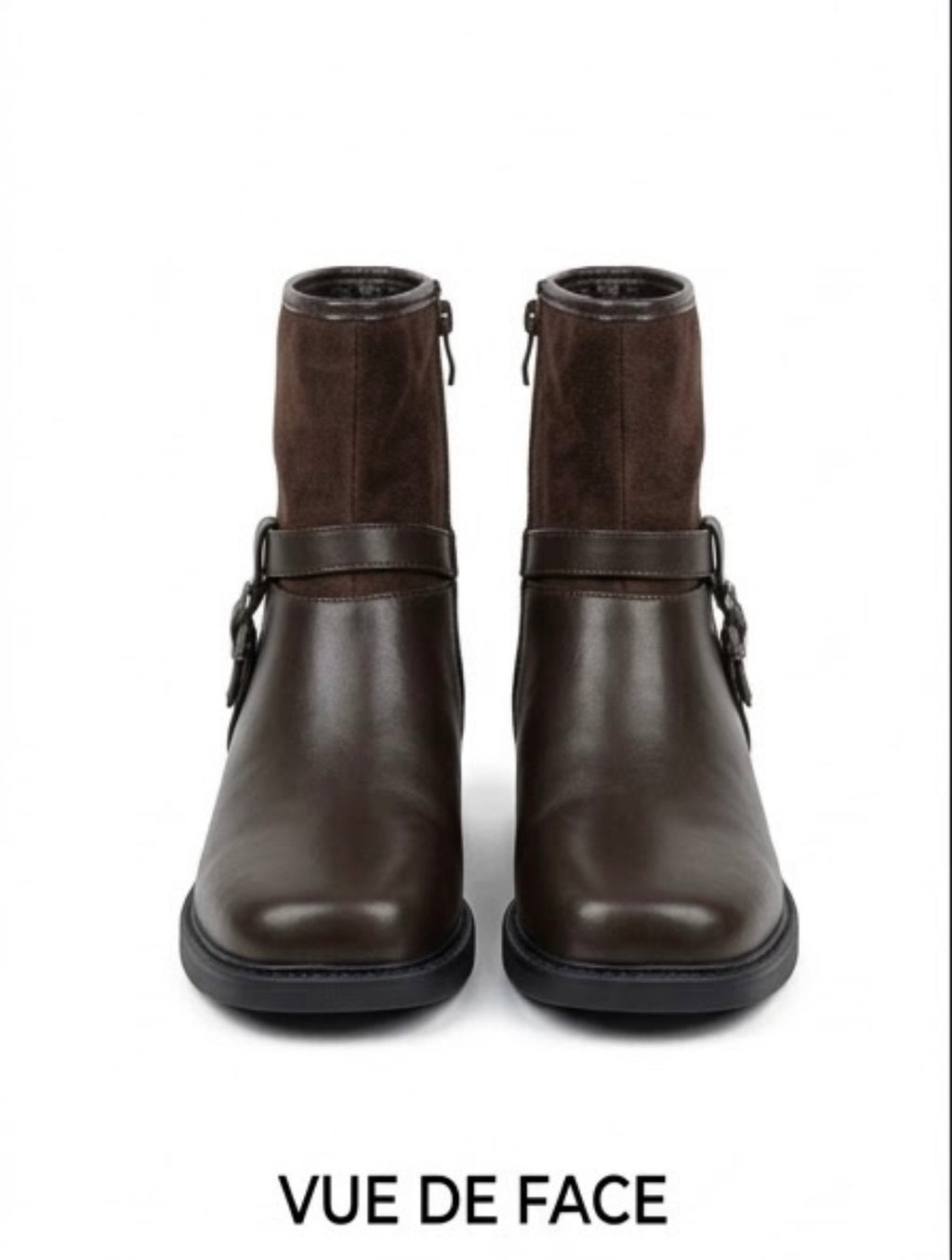 Bottines Bi-Matière à Boucle Élégante