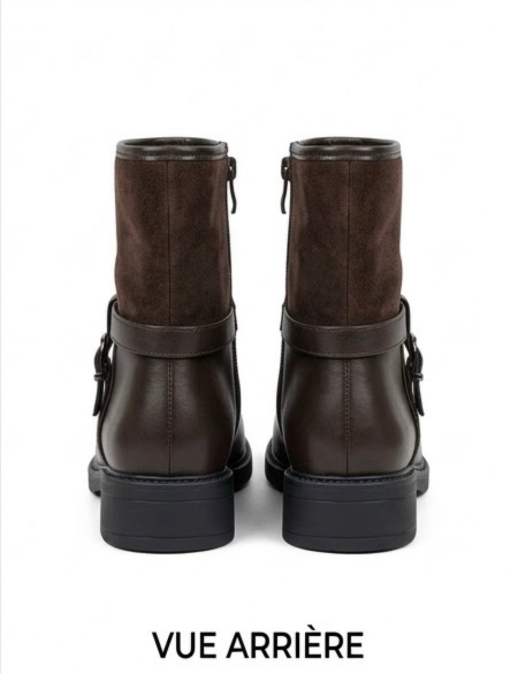 Bottines Bi-Matière à Boucle Élégante
