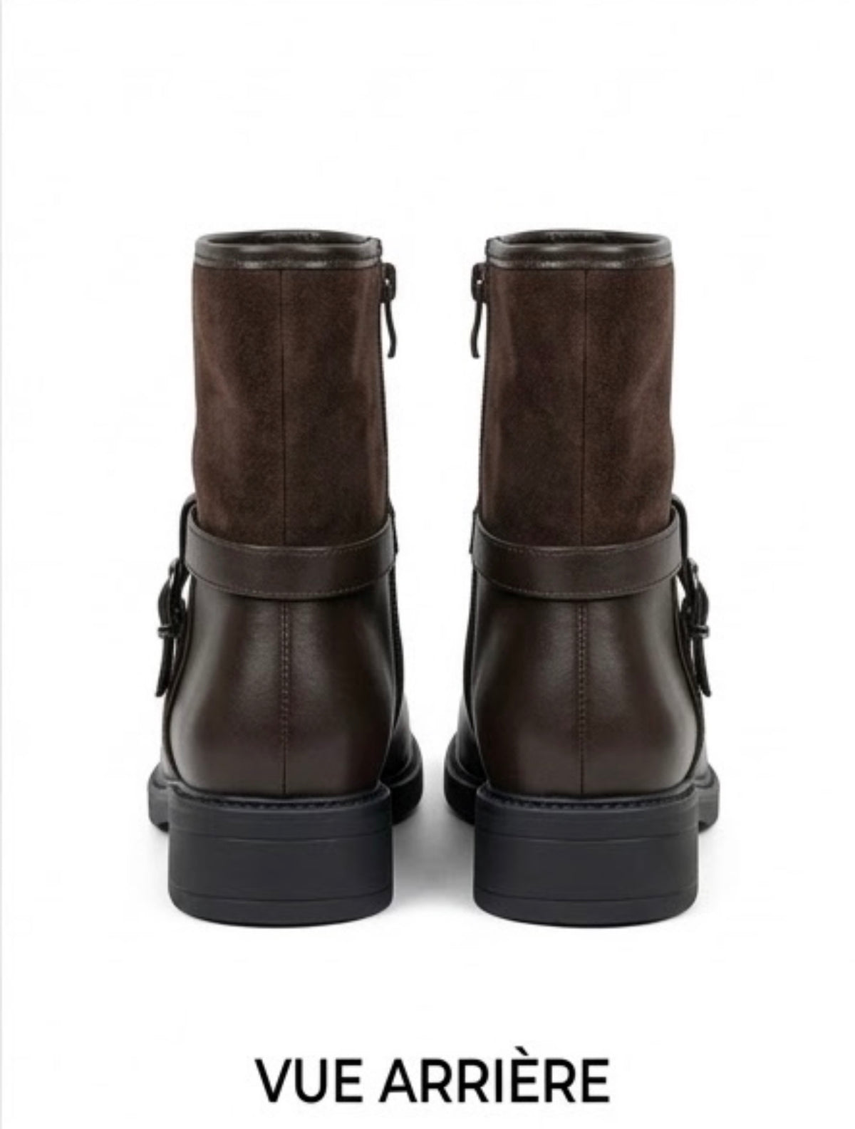 Bottines Bi-Matière à Boucle Élégante