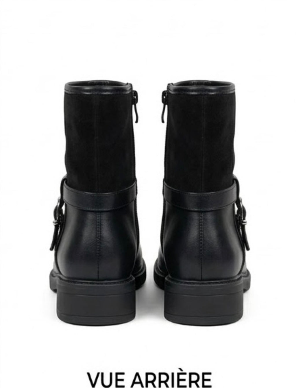 Bottines Bi-Matière à Boucle Élégante