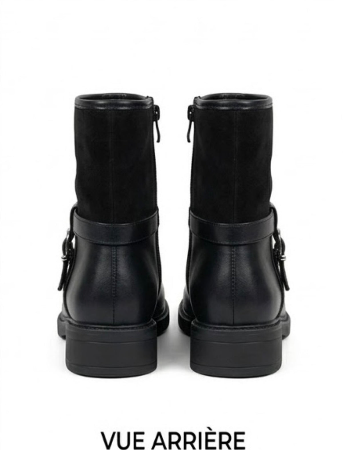 Bottines Bi-Matière à Boucle Élégante